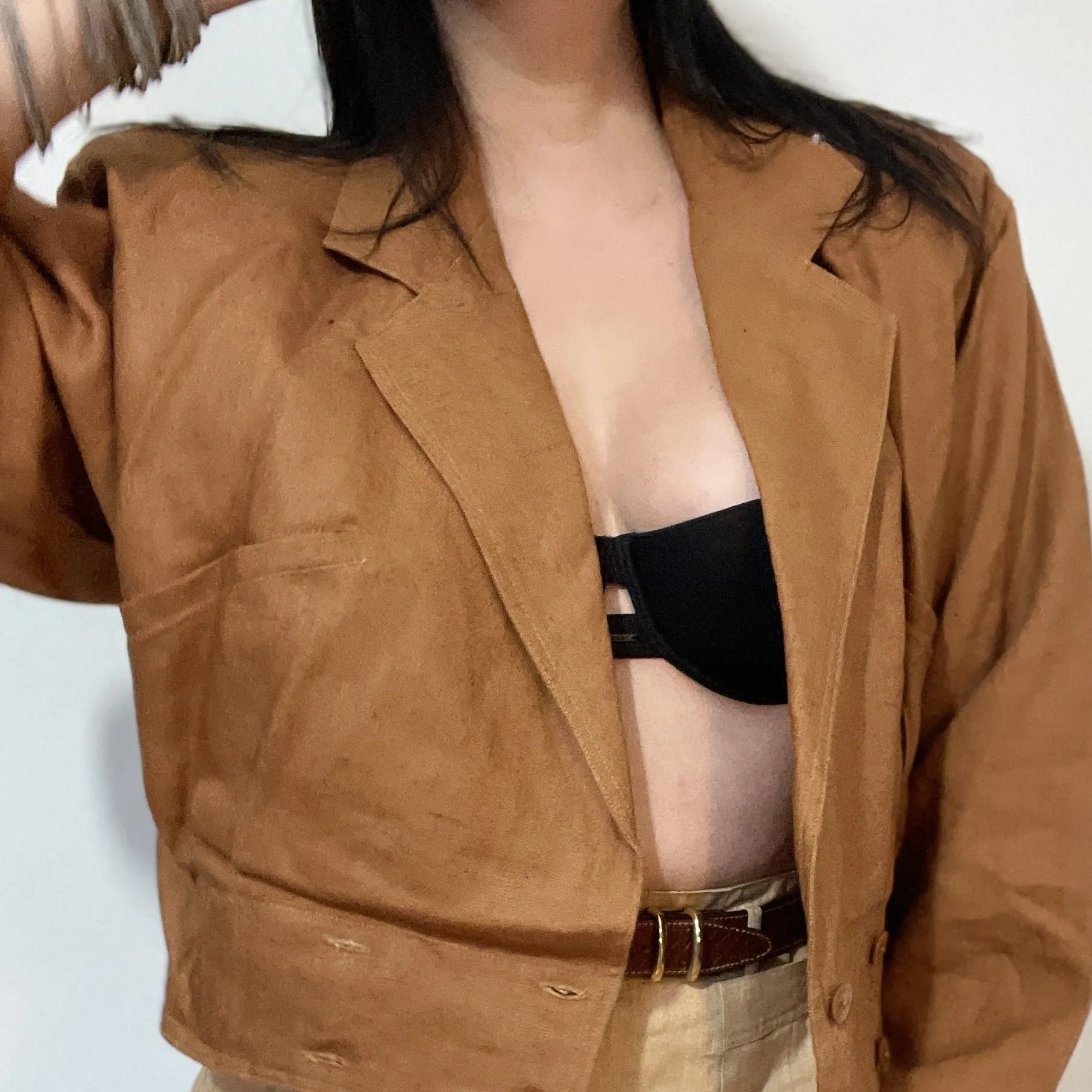 Rae Linen Double Breasted Cropped Structure Jacket