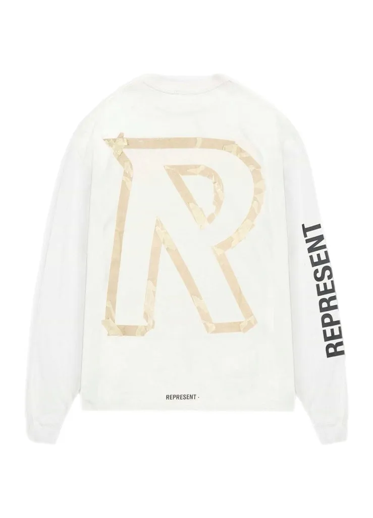 Represent Masking Tape Initial Long Sleeve T-Shirt