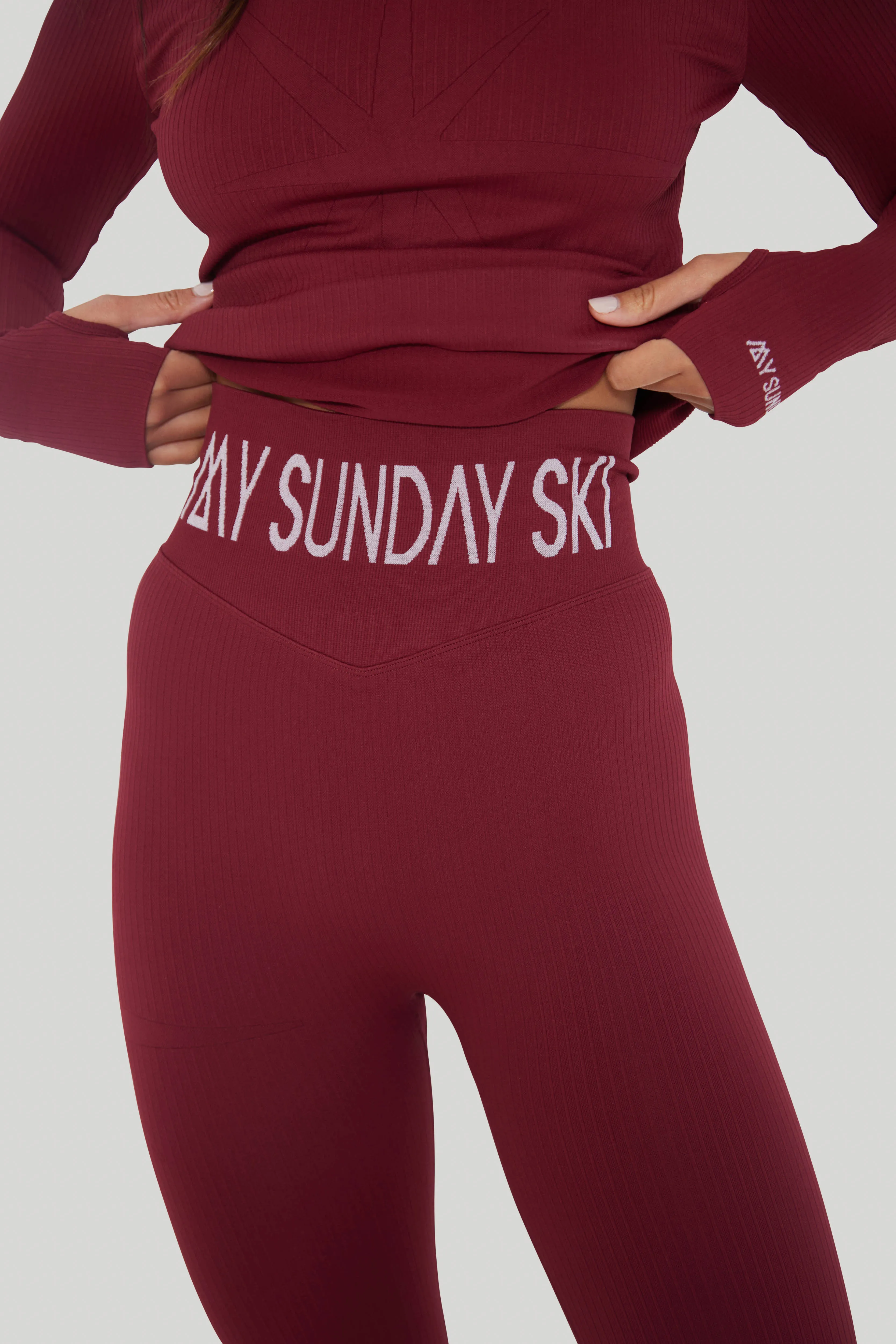 Ribbed Base Layer Set - Cabernet