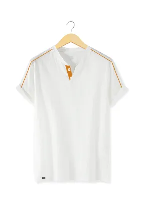 Ryusei Kaos Pria Kamazaki Button White