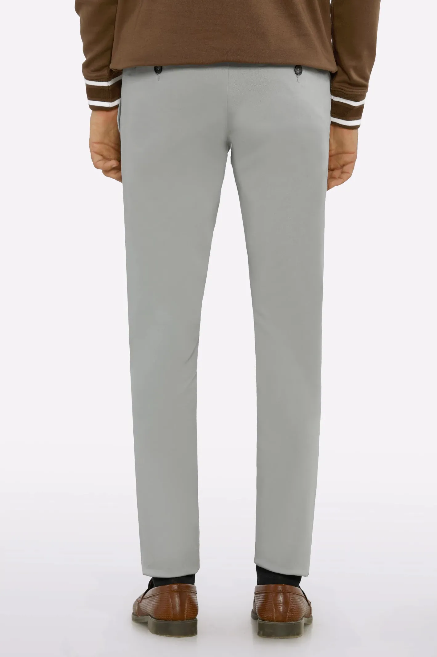 Silver Smart Fit Cotton Chino
