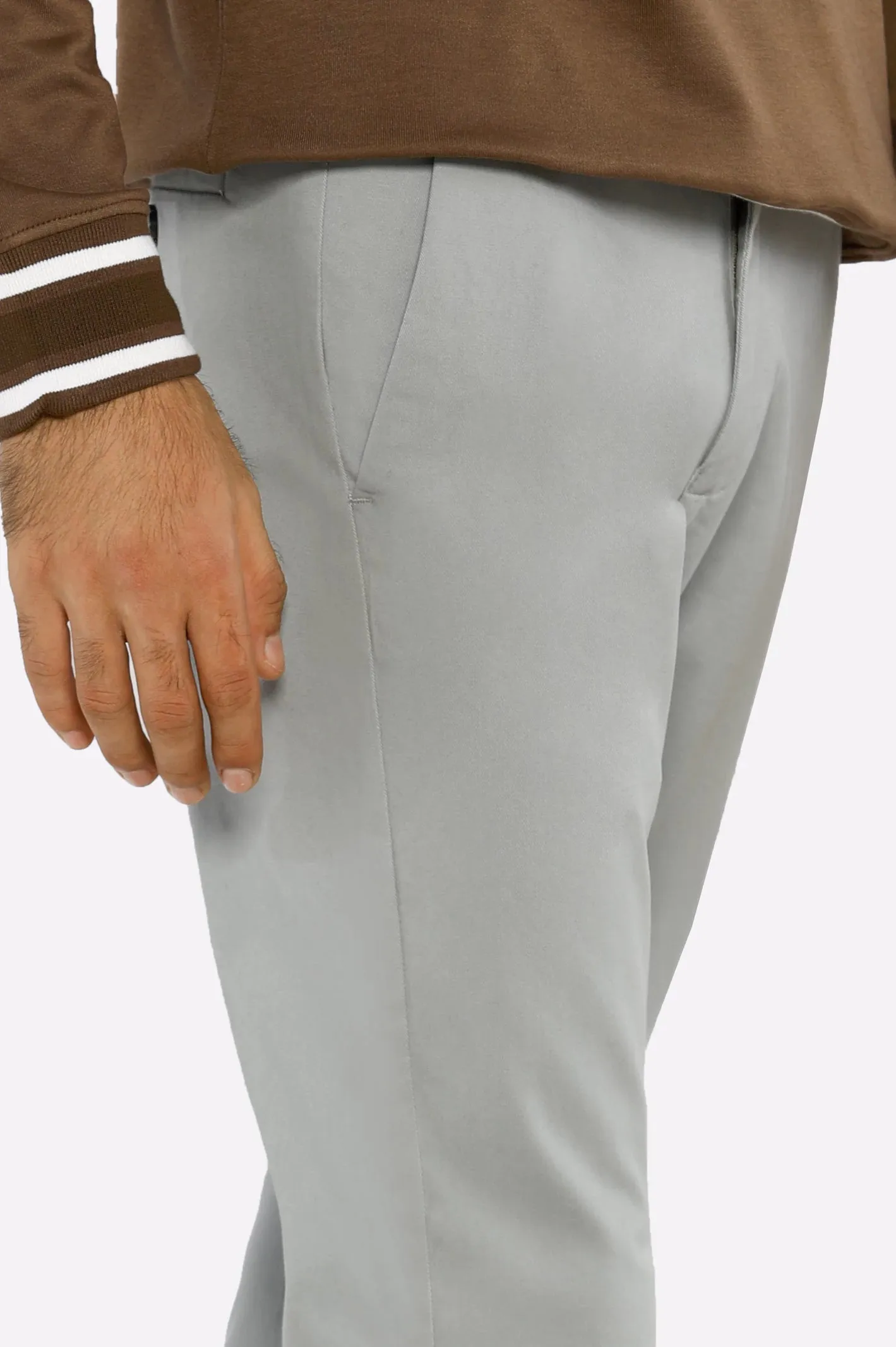 Silver Smart Fit Cotton Chino