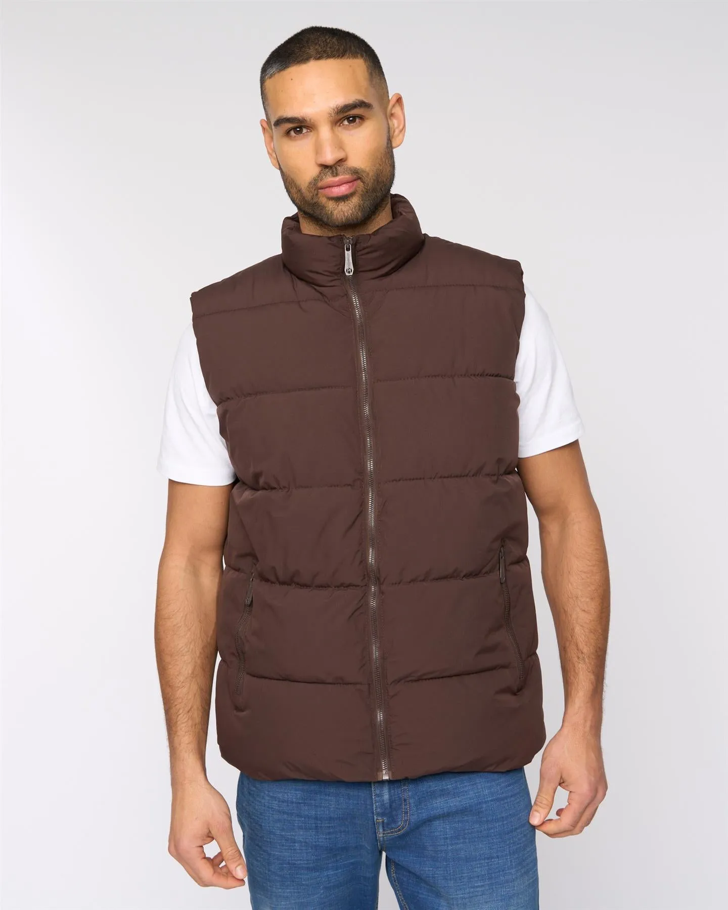 Stanten Puffer Gilet Dark Brown