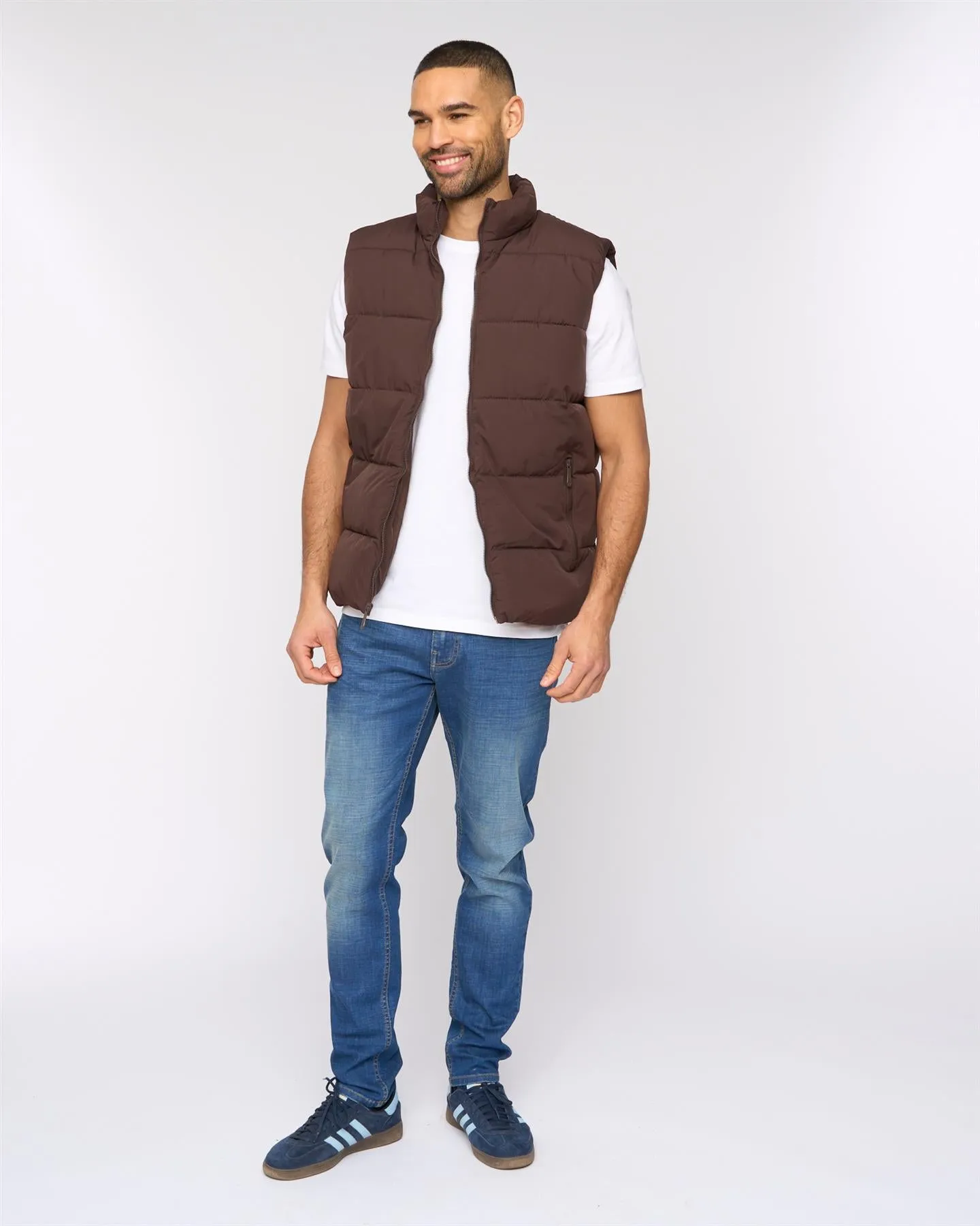 Stanten Puffer Gilet Dark Brown
