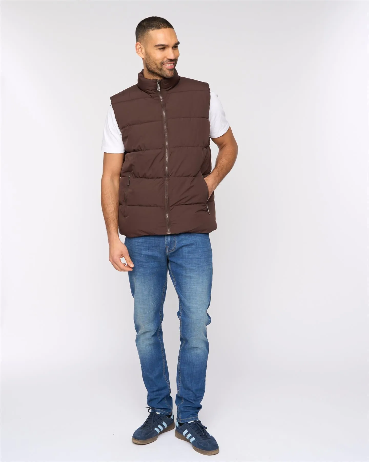 Stanten Puffer Gilet Dark Brown