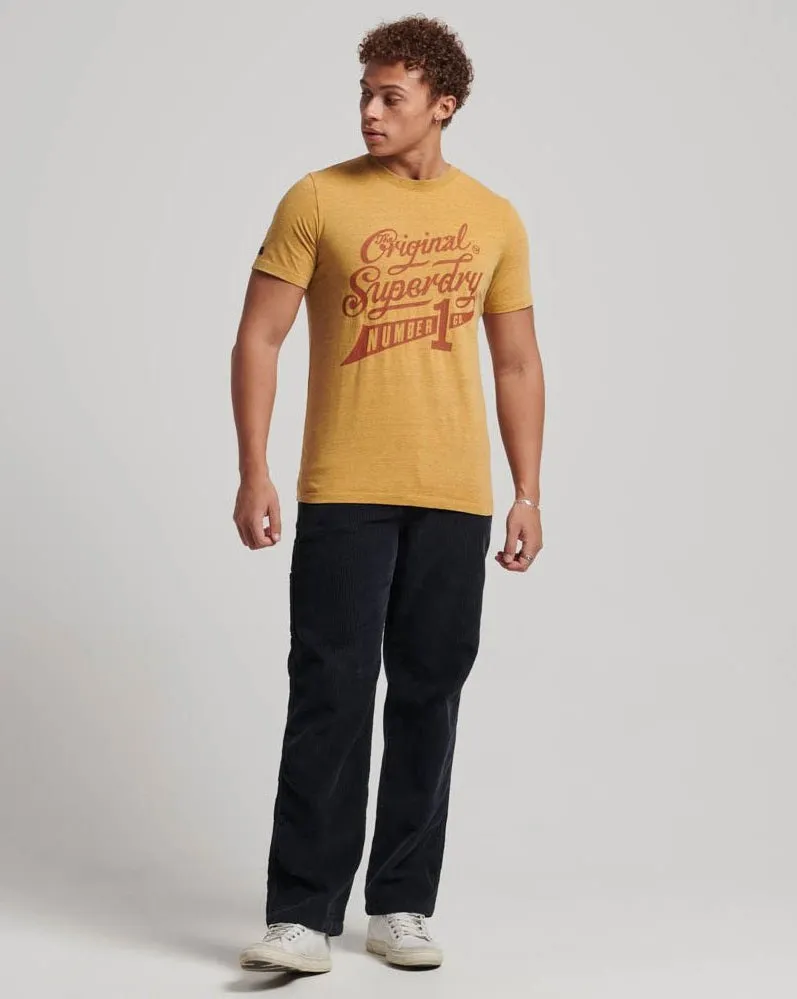 Superdry College Scripted Graphic T-Shirt - Yellow Marl