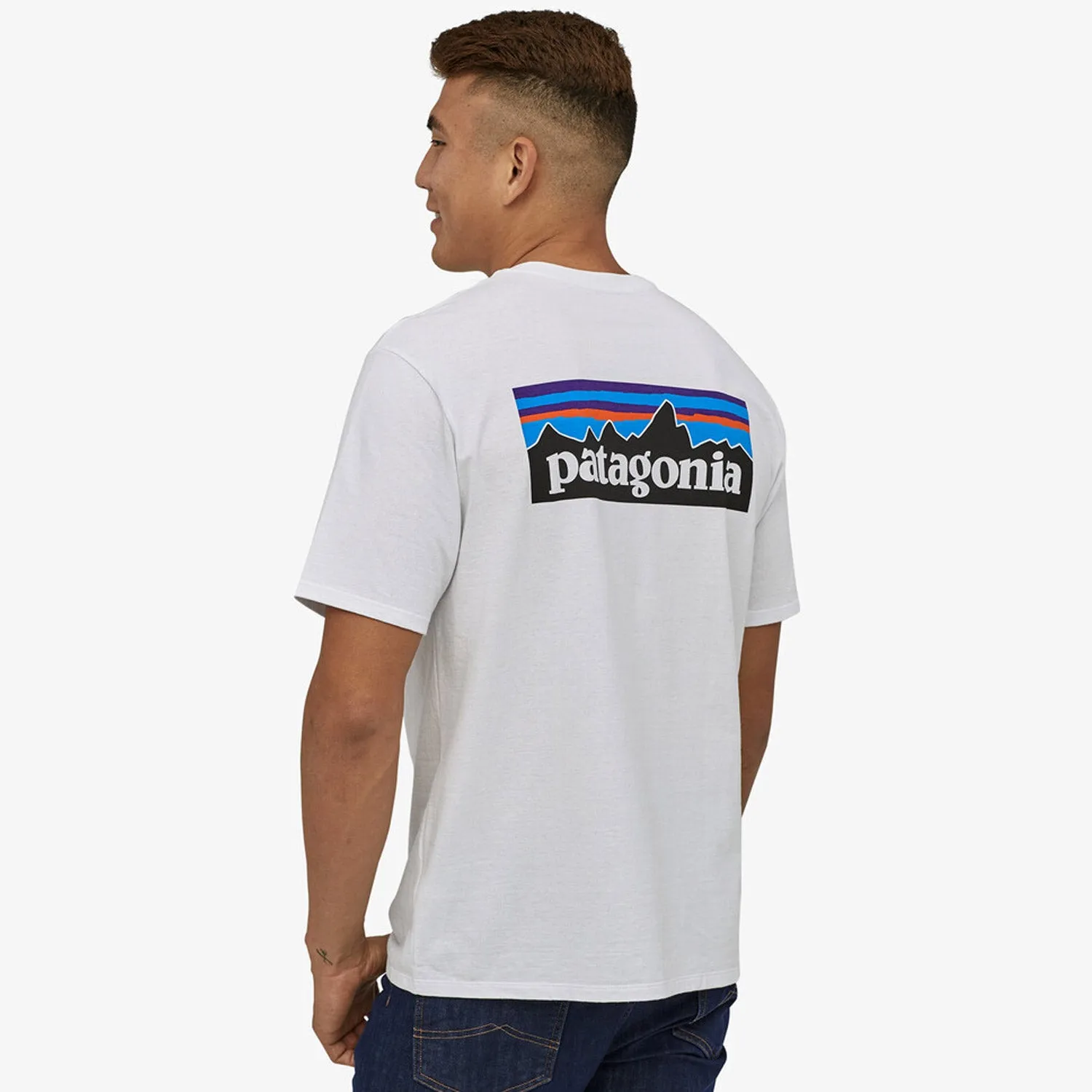 T-Shirt Patagonia P-6 Logo Responsibili - Bianco