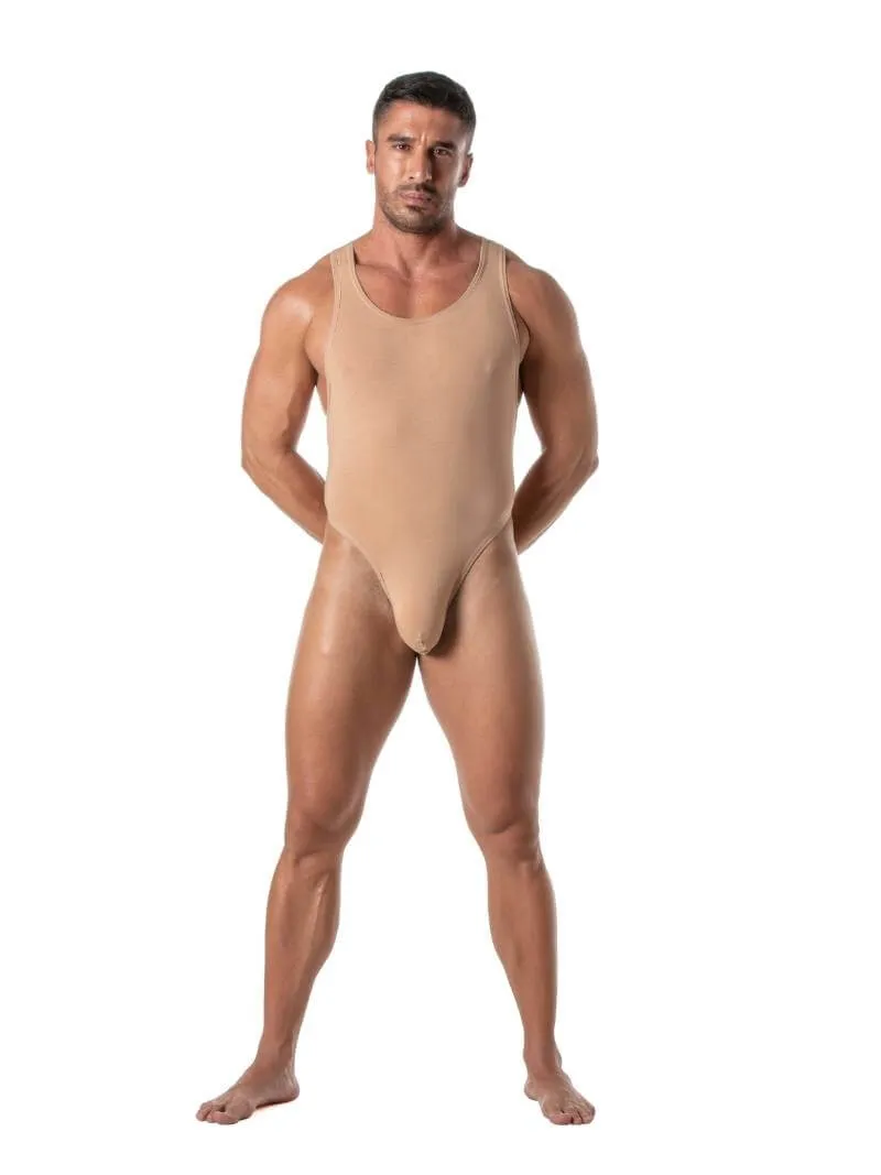 TOF Paris Skin Tone Bodysuit Leotard with Thong Rear