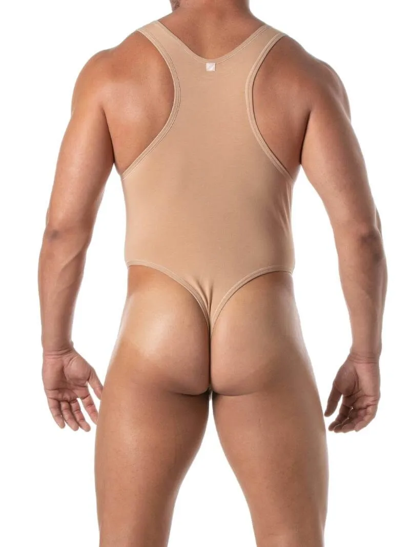 TOF Paris Skin Tone Bodysuit Leotard with Thong Rear