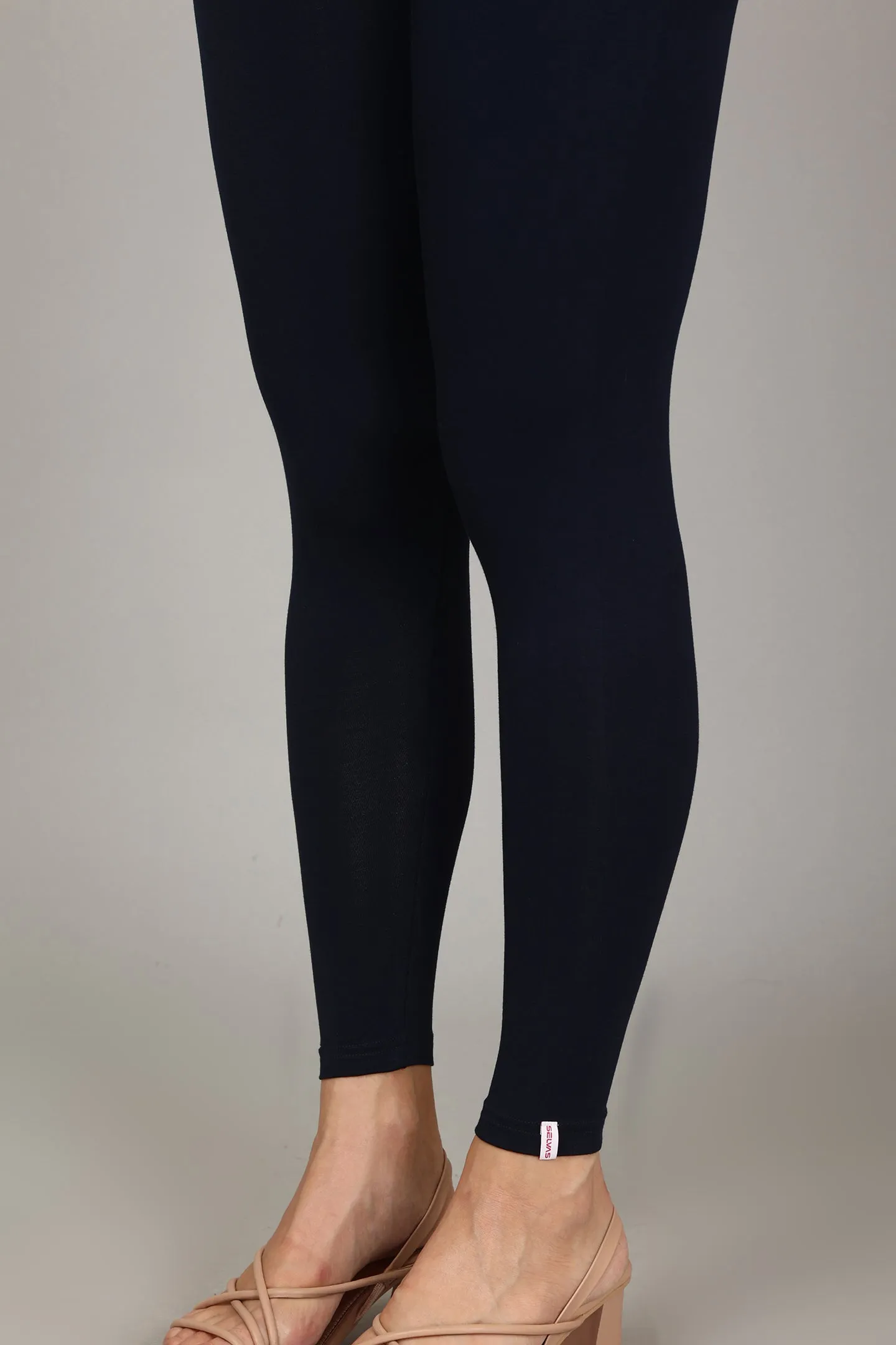 VISCOSE ANKLE LEGGINGS - NAVY