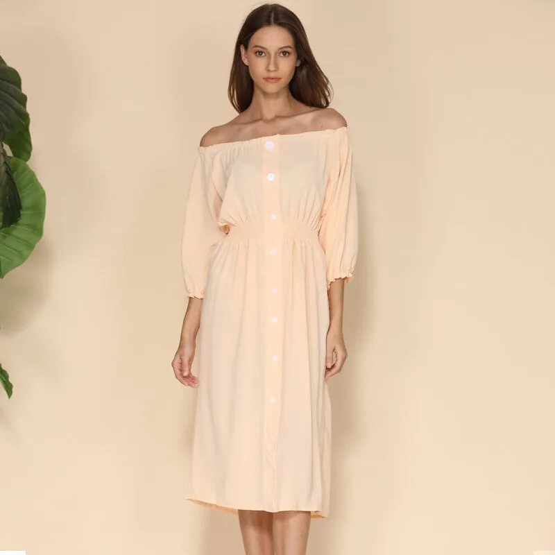 Women's Summer Casual Off Shoulder Dress