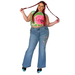 Y2K Butterfly Flare Jeans (2XL/3XL)