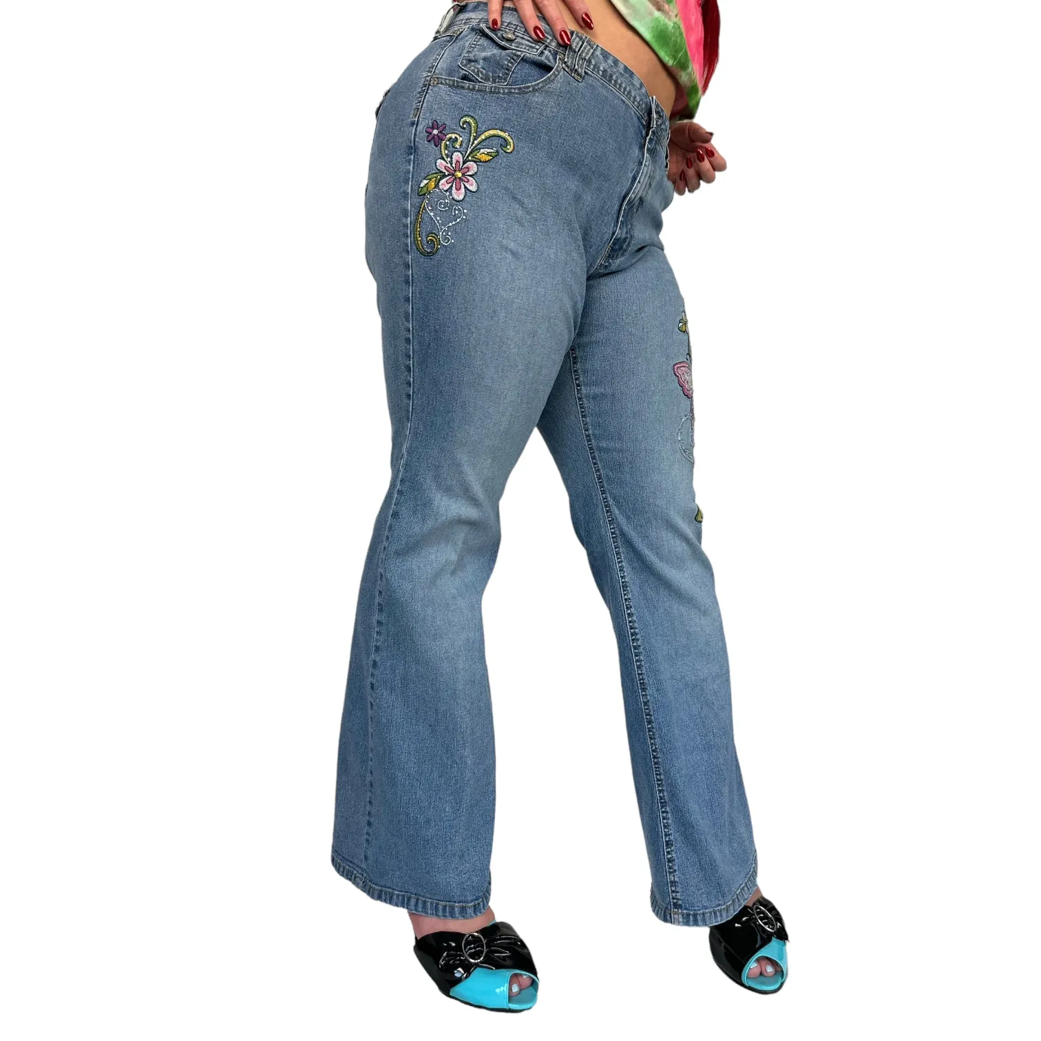 Y2K Butterfly Flare Jeans (2XL/3XL)